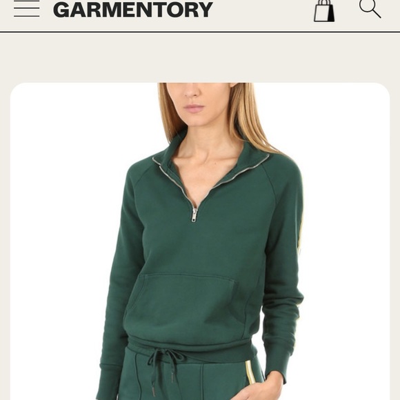 🇺🇸 NSF Camila Pullover Small Striped Quarter Zip Up Sweatshirt Cream USA Made - Picture 13 of 15